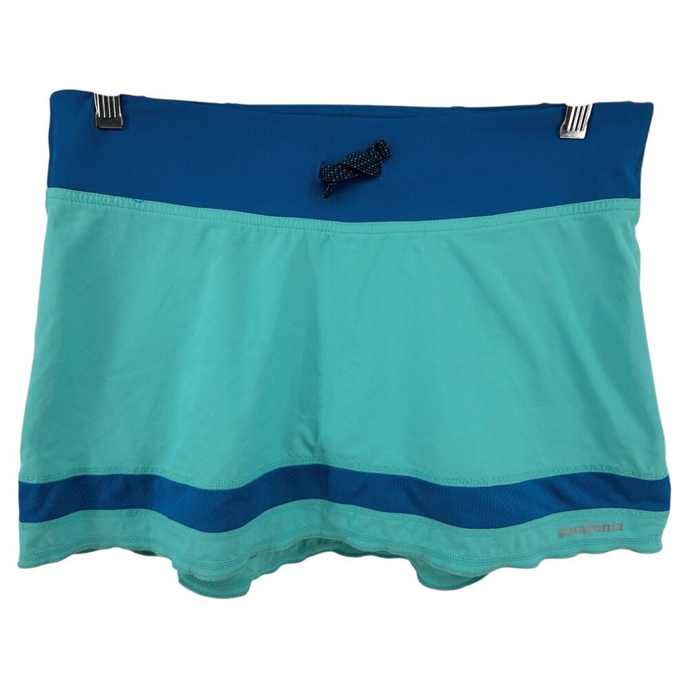 Patagonia All Weather Skirt Skort Liner Shorts Mesh Pocket Aqua Blue S